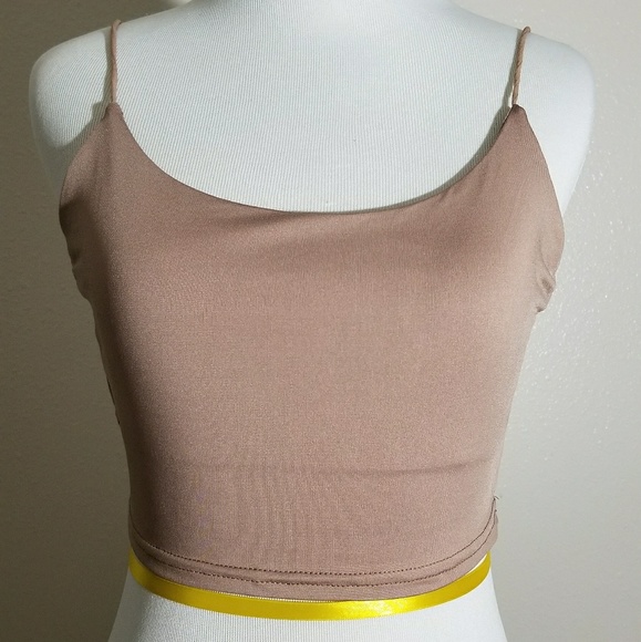 💮Khaki Crop Top - Picture 3 of 6